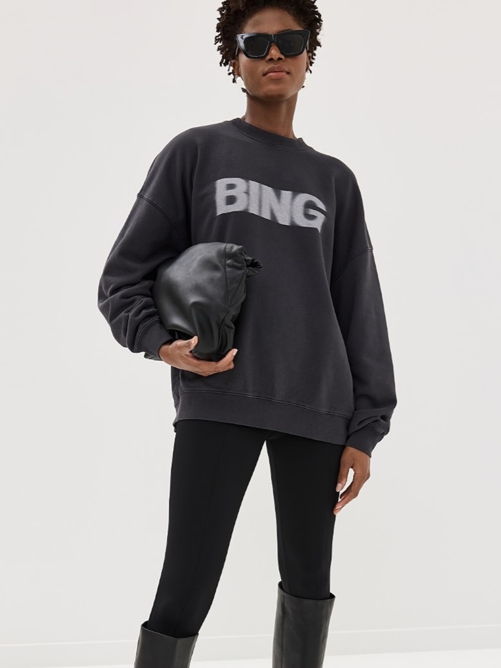 Anine Bing Miles Blurred Logo Sweatshirt XS